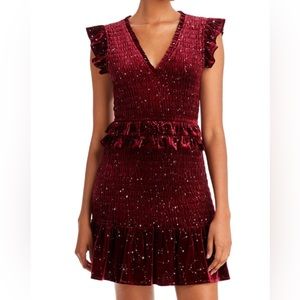 Aqua velvet mini dress